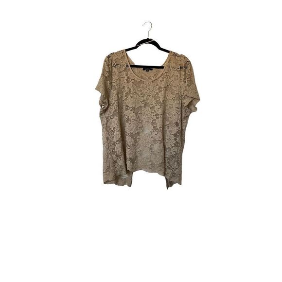 Ambiance Lace Tee with Open Back - Picture 1 of 5